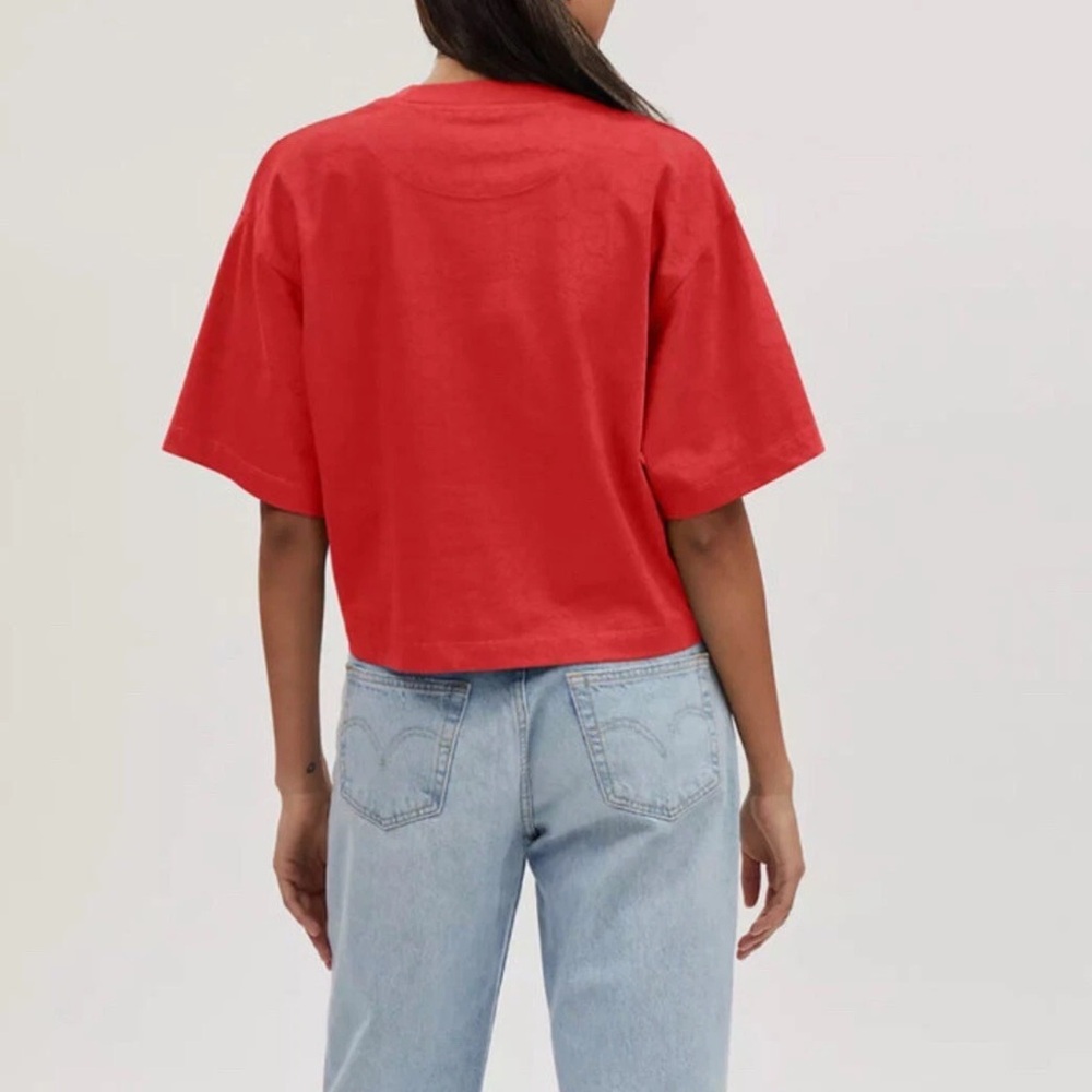 Coach Red Short Sleeve Logo Jacquard Tee - Picture 3 of 10